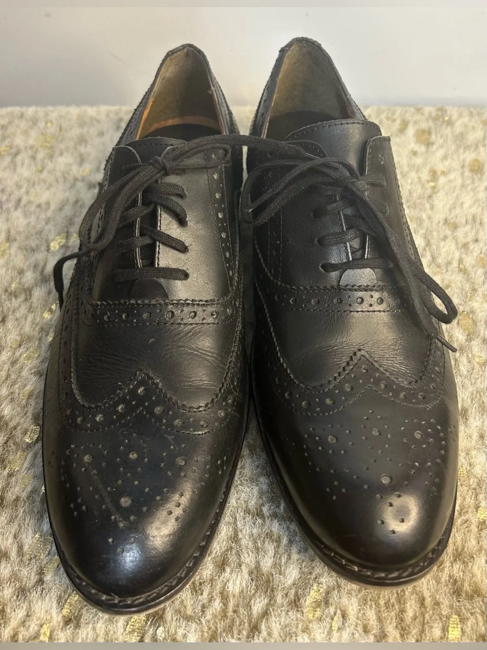 5 for $25🔥Eyelet Black Loafer Dress Shoes Mens Size 10.5